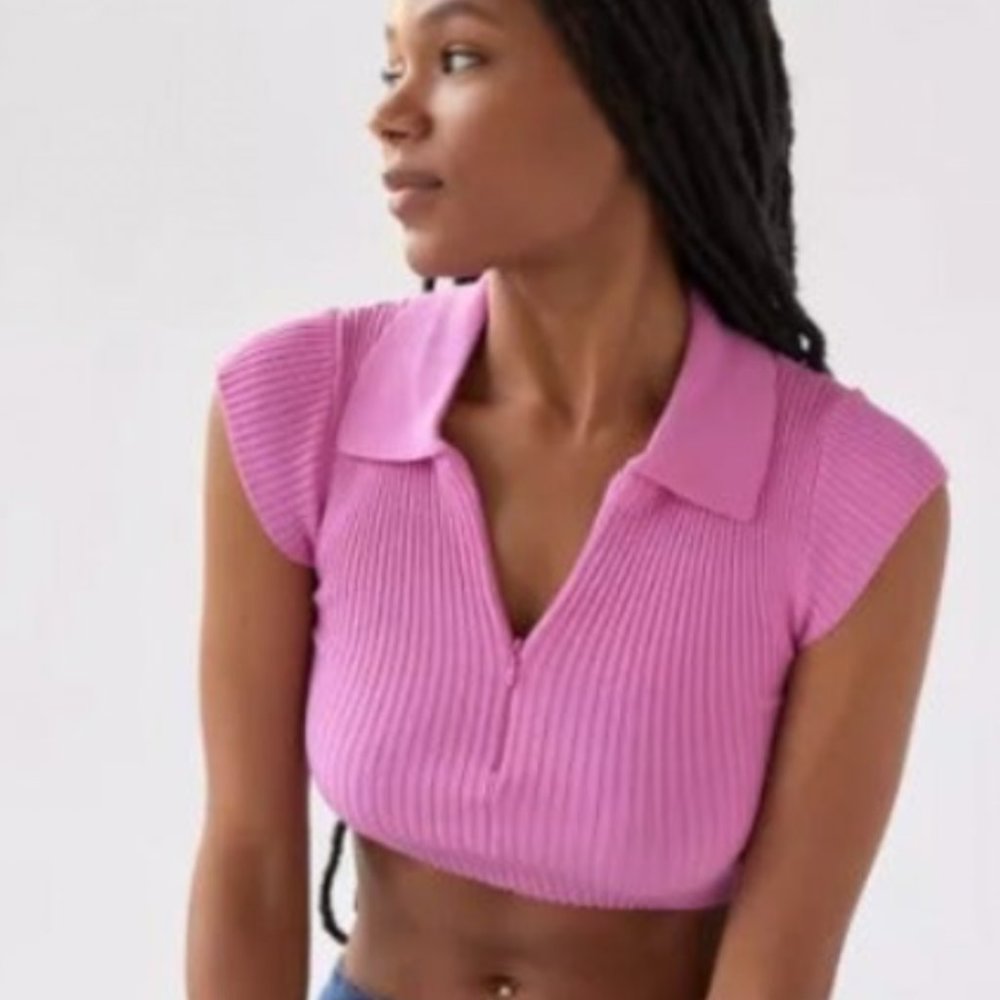 NWT UO BDG Briar Zip-Up Polo Sweater